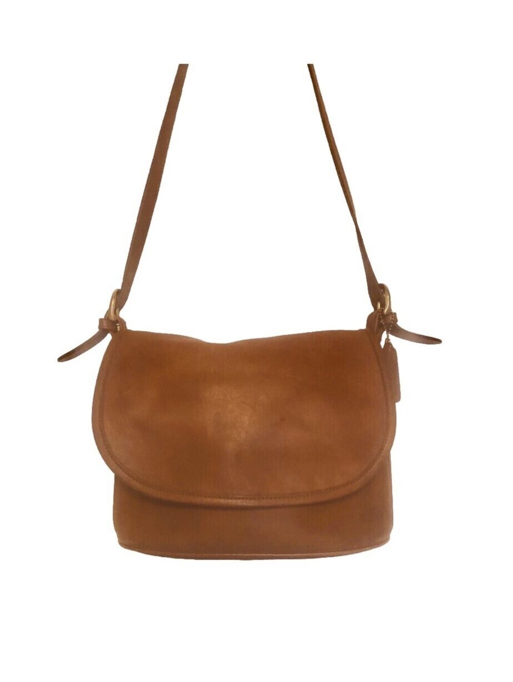 Vintage Old Coach Fletcher Brown Leather Crossbody Flap Bag GOP-4150 with COA